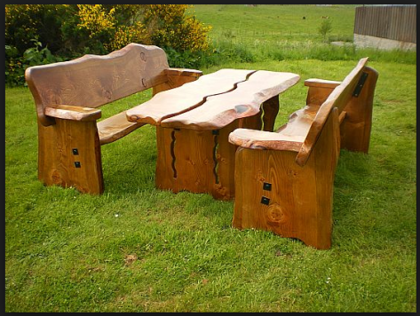 rustic wooden garden furniture sets
