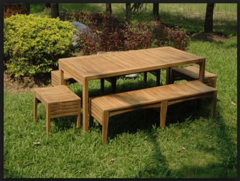 wooden garden bench sets